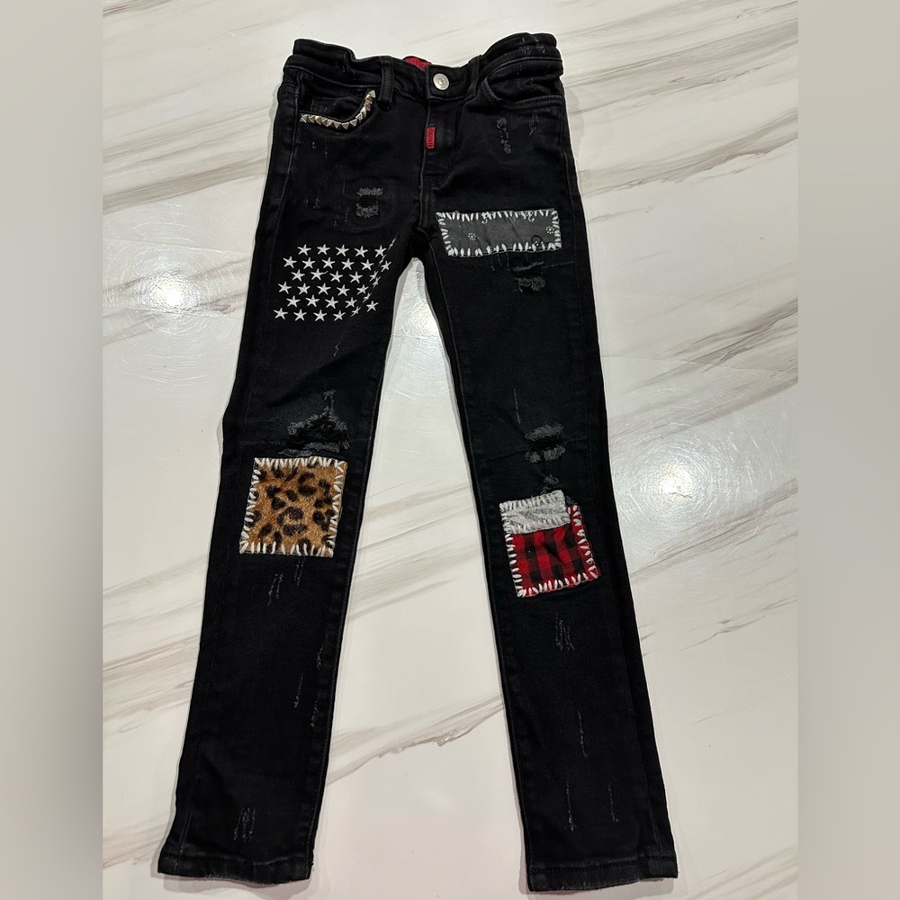 Kids Haus of JR patchwork jeans